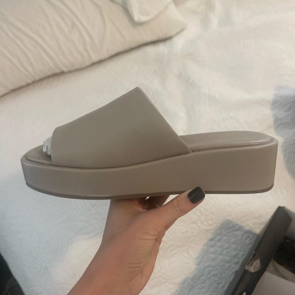 Taupe Shu Shop Slide Sandals